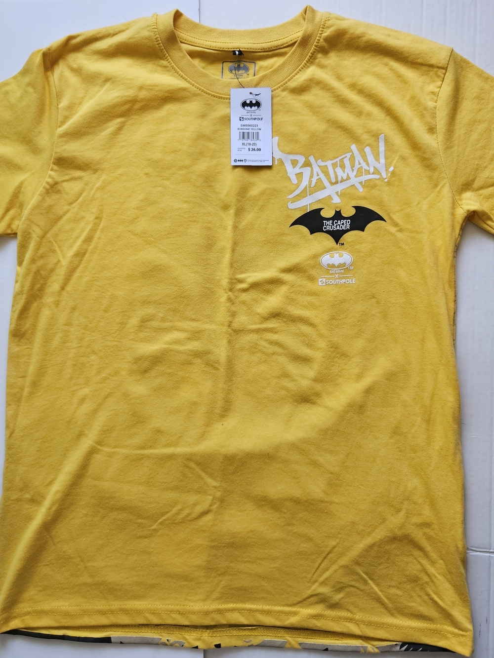 South Pole Boys' Yellow Batman Graphic Tee